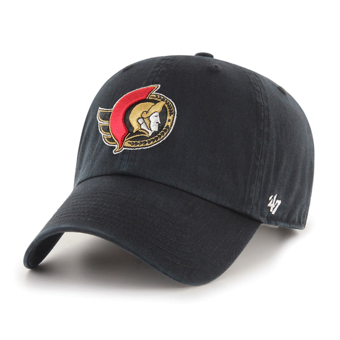 Ottawa Senators NHL 47 Brand Men's Black Clean Up Adjustable Hat