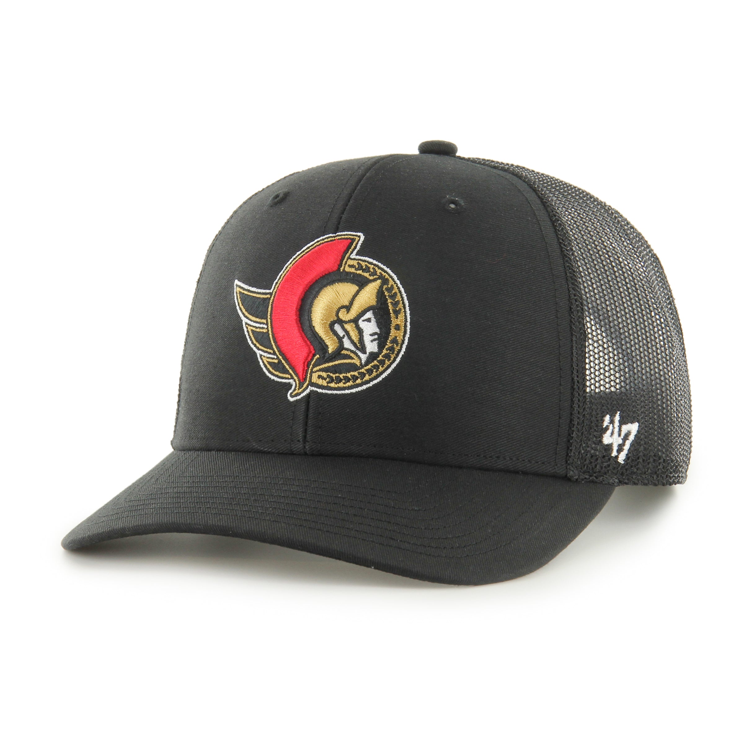 Casquette de camionneur noire de marque NHL 47 des Sénateurs d'Ottawa pour hommes