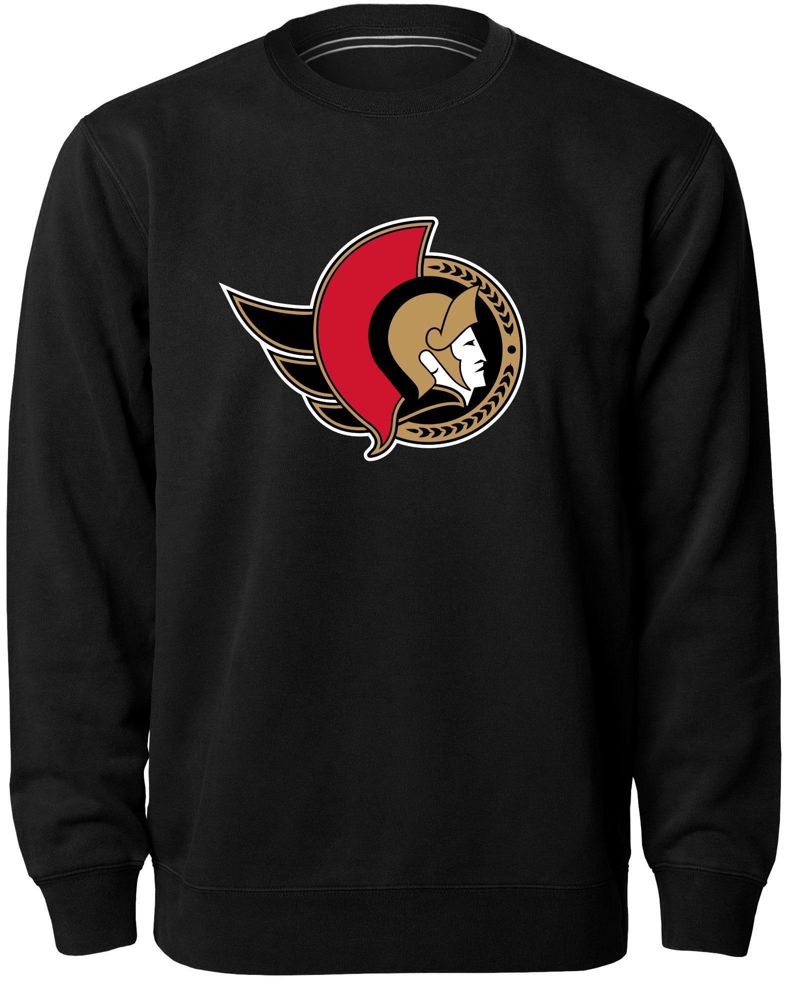 Ottawa Senators NHL Bulletin Men's Black Twill Logo Express Crew Sweater