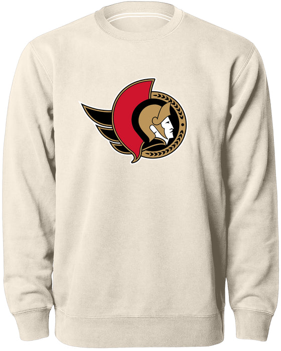 Ottawa Senators NHL Bulletin Men's Natural Twill Logo Express Crew Sweater
