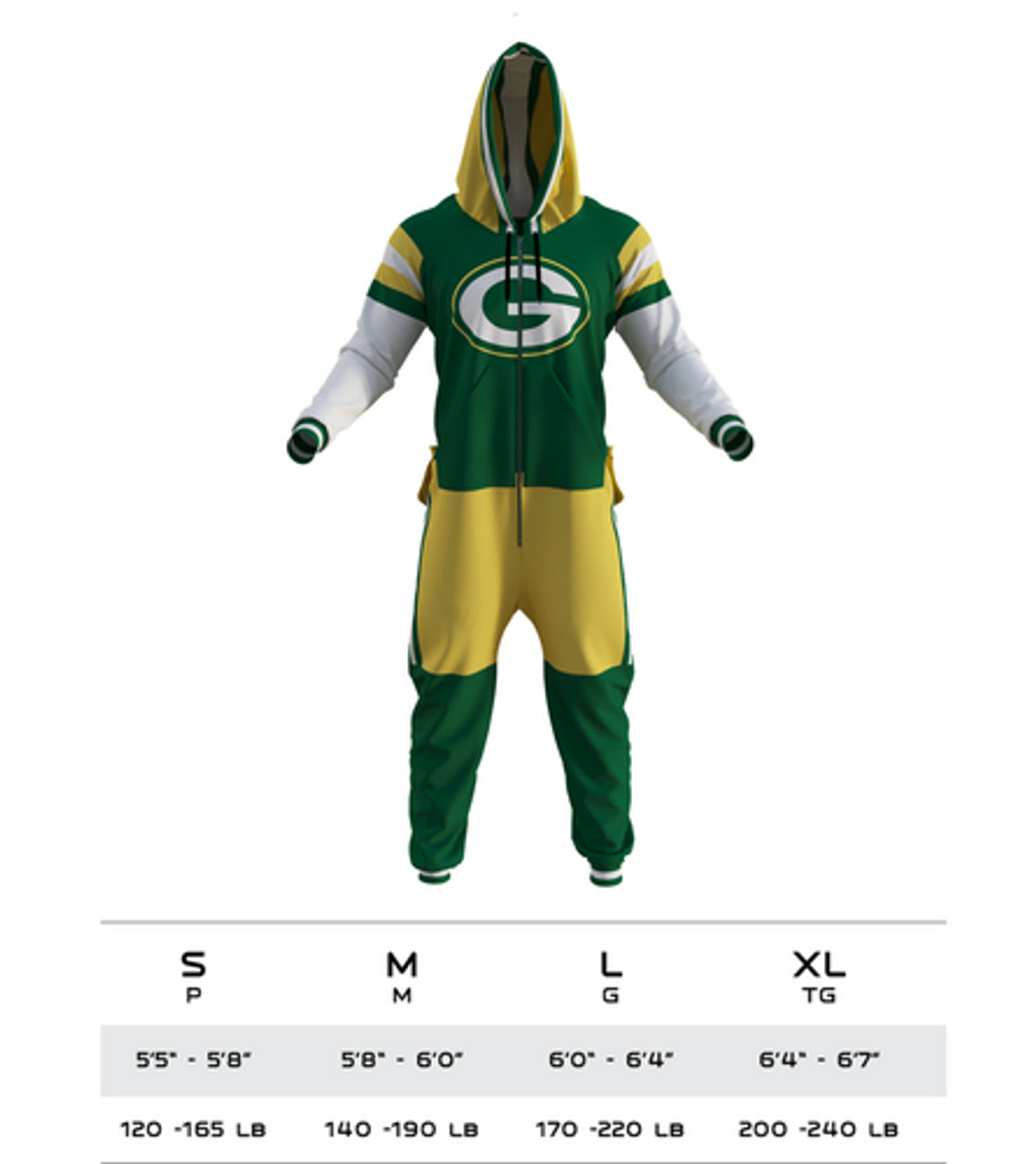 Green Bay Packers NFL Hockey Sockey Combinaison d'uniforme de l'équipe verte pour hommes