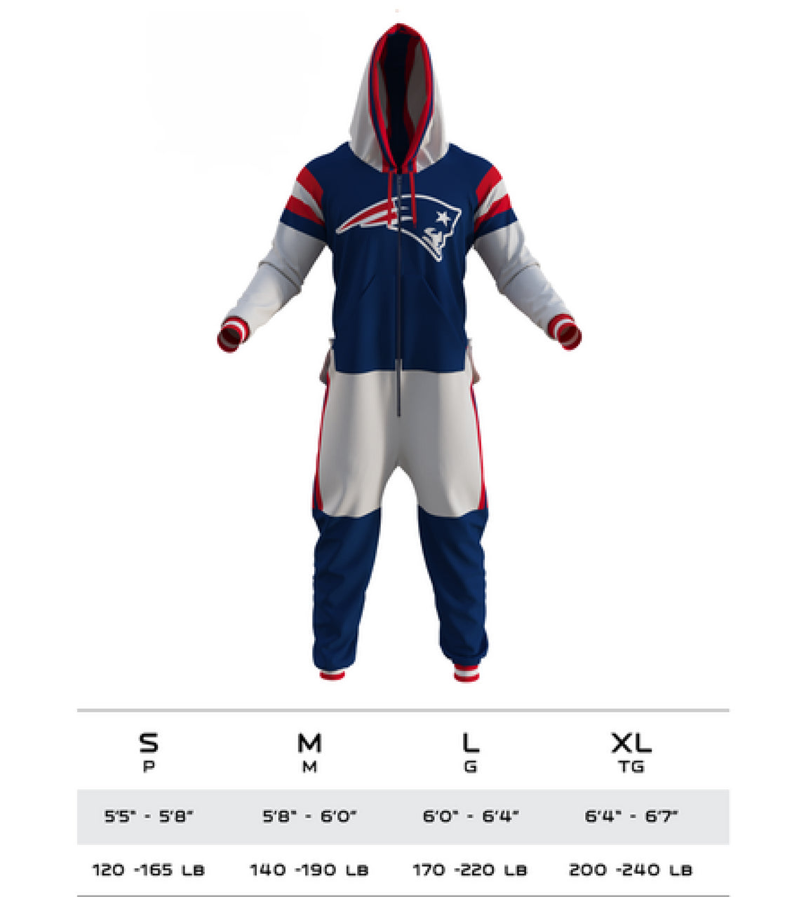 New England Patriots NFL Hockey Sockey Men's Navy Team Uniform Onesie