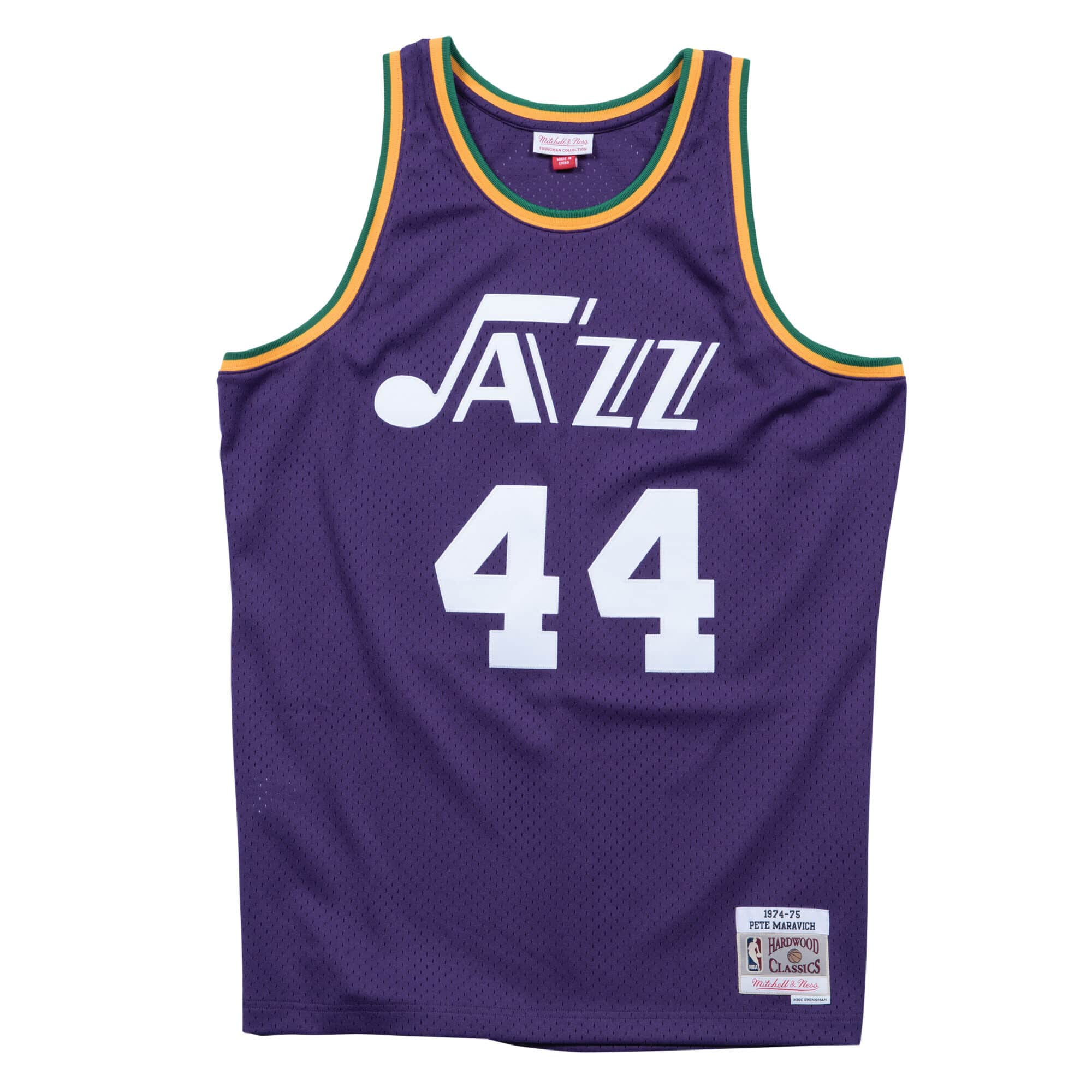 Pete Maravich New Orleans Jazz NBA Mitchell & Ness Homme Violet 1974-75 Hardwood Classics Swingman Maillot