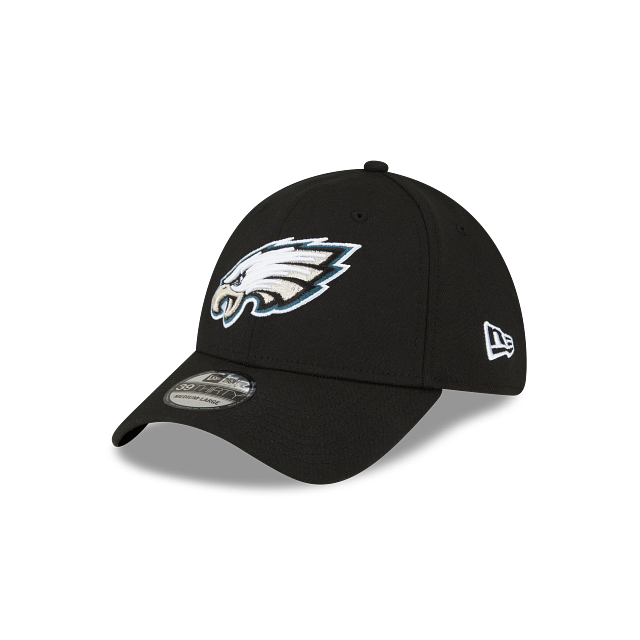 Philadelphia Eagles NFL New Era Men's Black 39Thirty Team Classic Stretch Fit Hat
