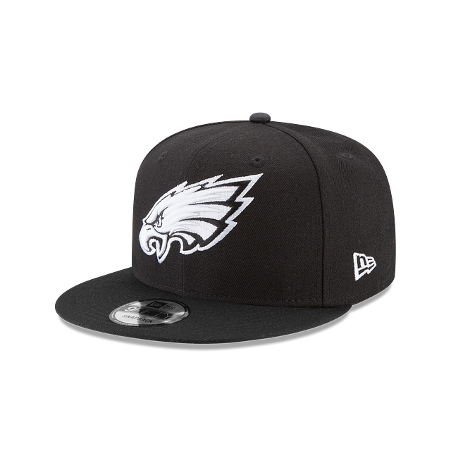 Philadelphia Eagles NFL New Era pour hommes, noir et blanc, 9Fifty Basic Snapback