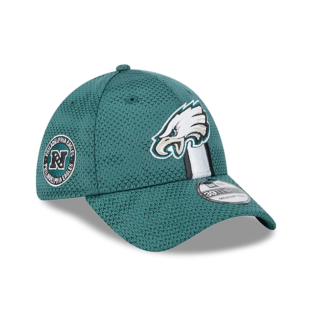 Casquette extensible 39Thirty 2024 Sideline pour homme des Philadelphia Eagles NFL New Era verte