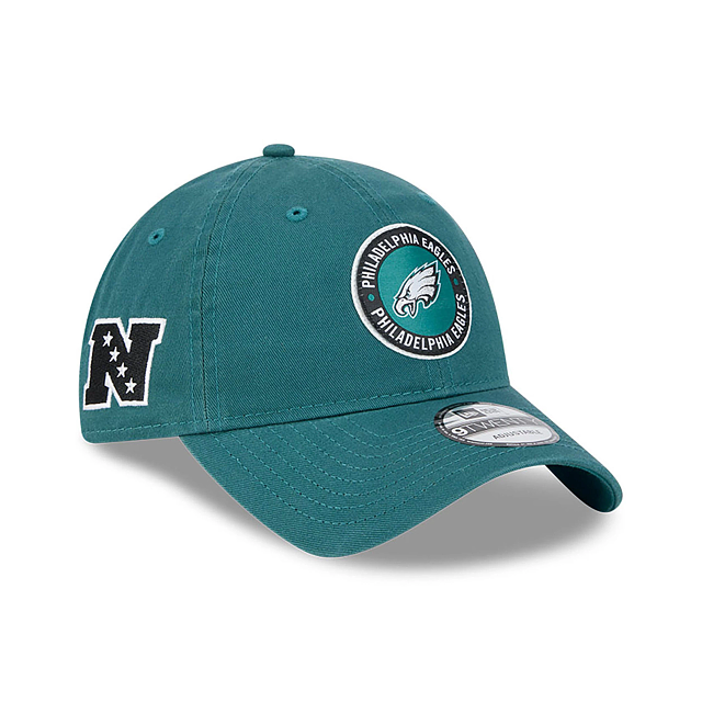 Casquette ajustable 9Twenty 2024 Sideline pour homme des Philadelphia Eagles NFL New Era verte