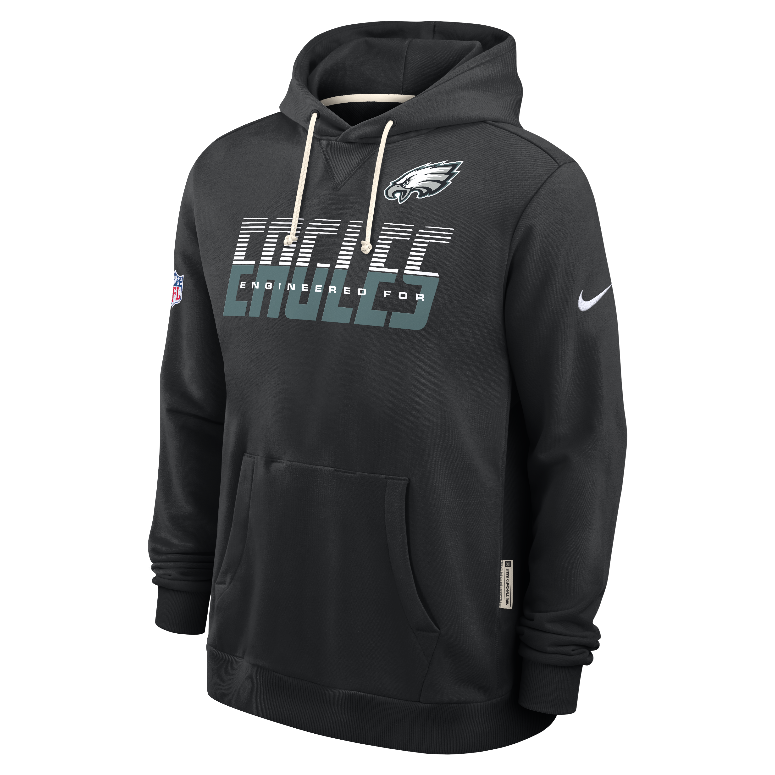 Philadelphia Eagles NFL Nike Men's Charcoal Black Sideline Standard Issue Dri-FIT Pullover Hoodie