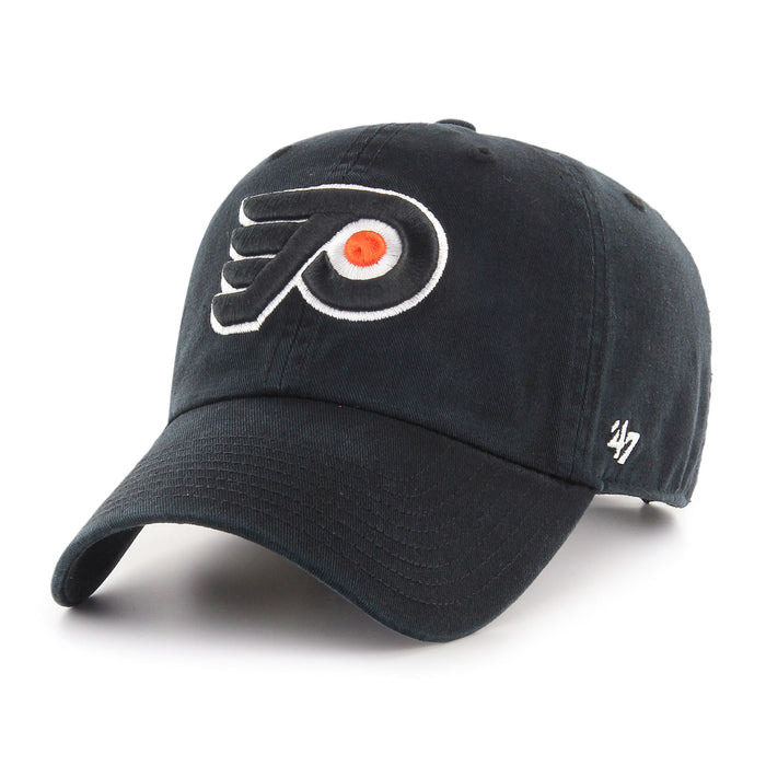 Philadelphia Flyers NHL 47 Brand Men's Black Clean Up Adjustable Hat