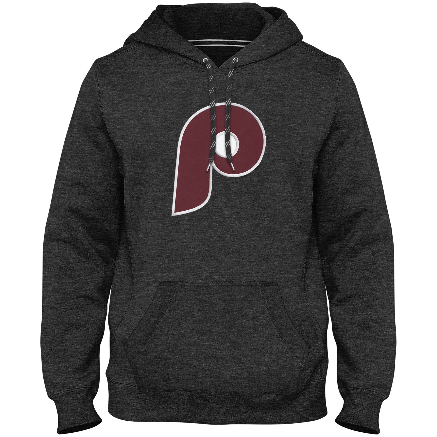 Philadelphia Phillies MLB Bulletin Men's Charcoal Cooperstown Express Twill Logo Hoodie