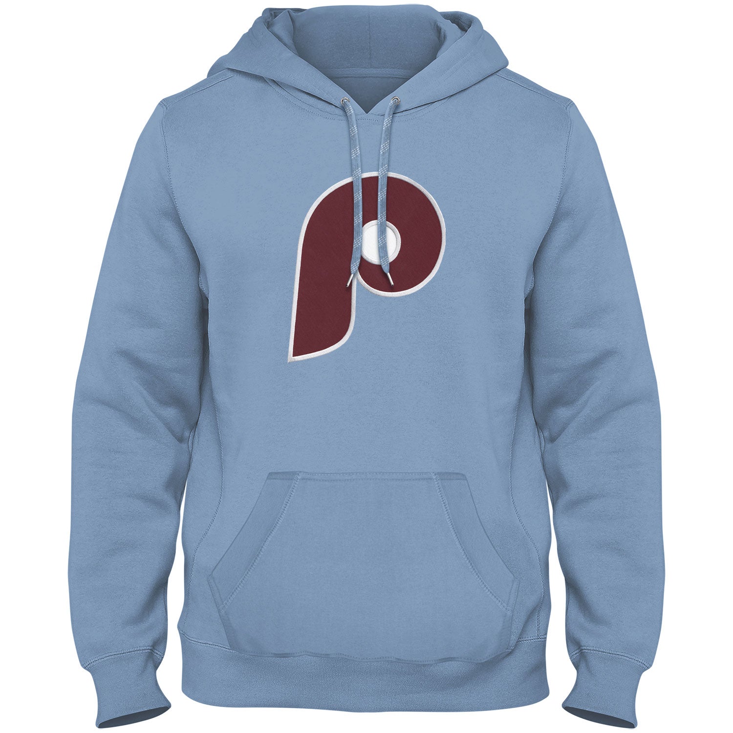 Philadelphia Phillies MLB Bulletin Men's Light Blue Cooperstown Express Twill Logo Hoodie