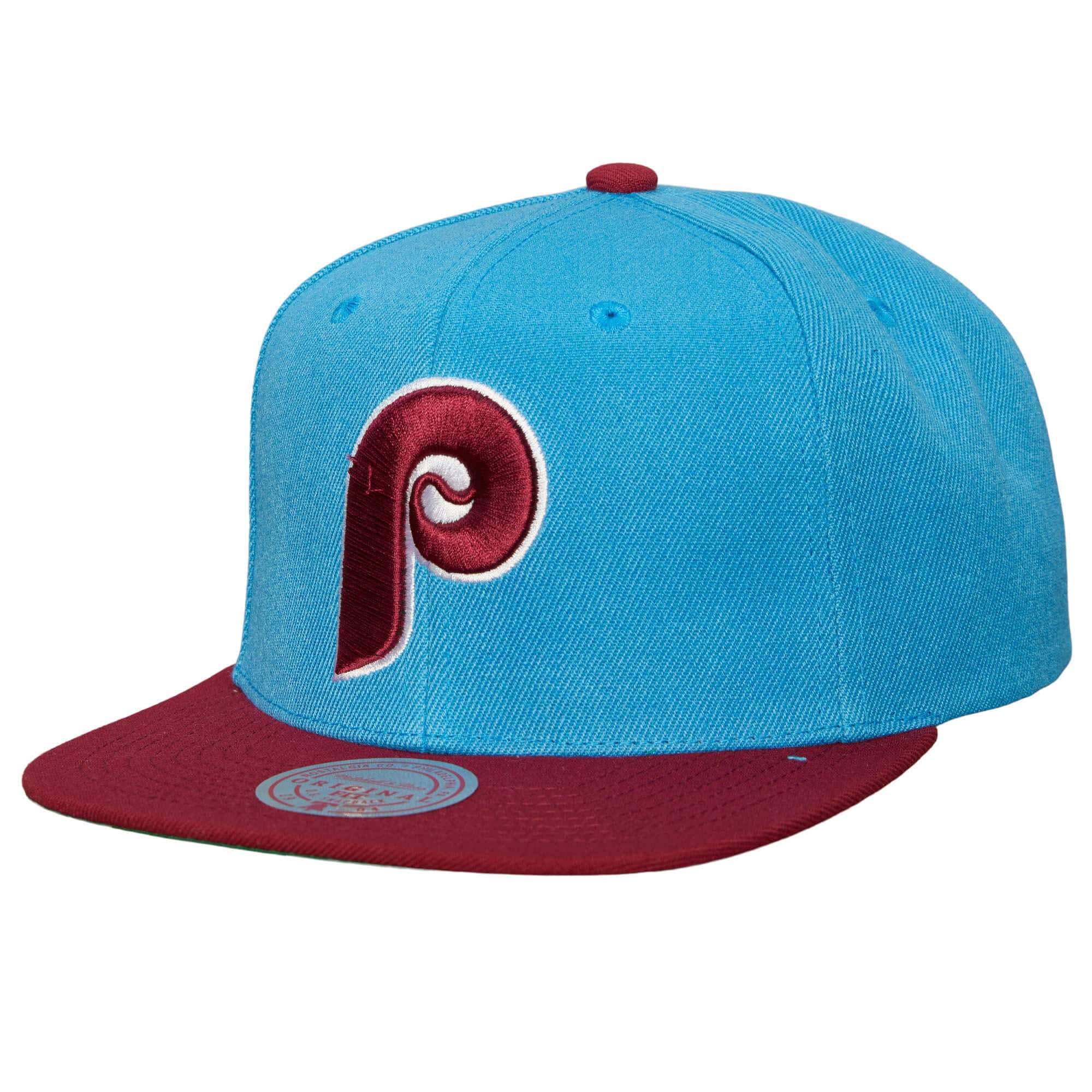 Philadelphia Phillies MLB Mitchell & Ness Snapback bleu clair Evergreen pour hommes