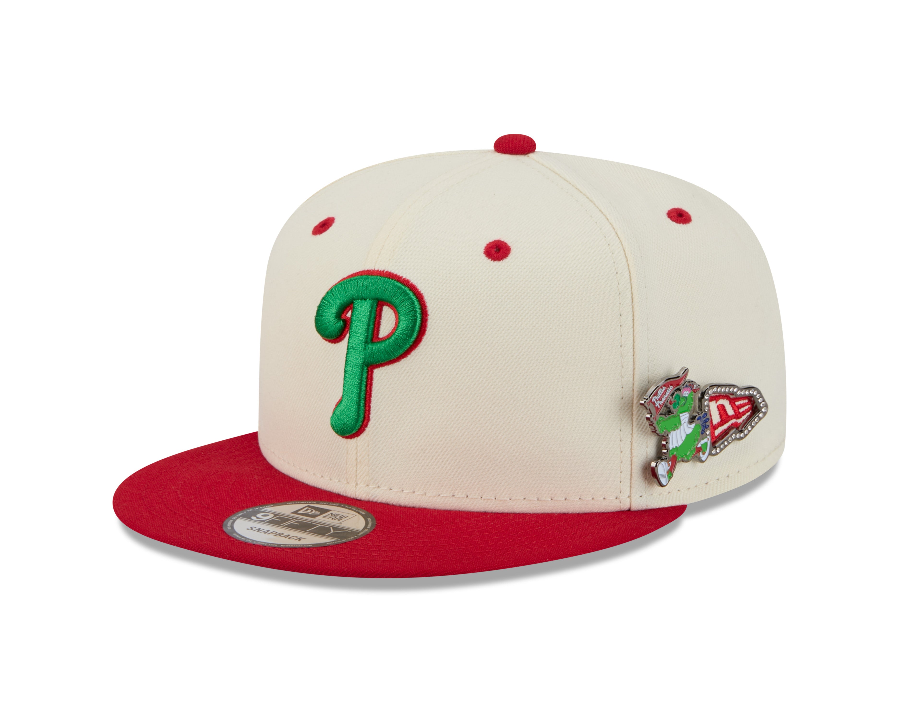 Philadelphia Phillies MLB New Era Men's Cream/Red 9Fifty Mascot Pin Snapback
