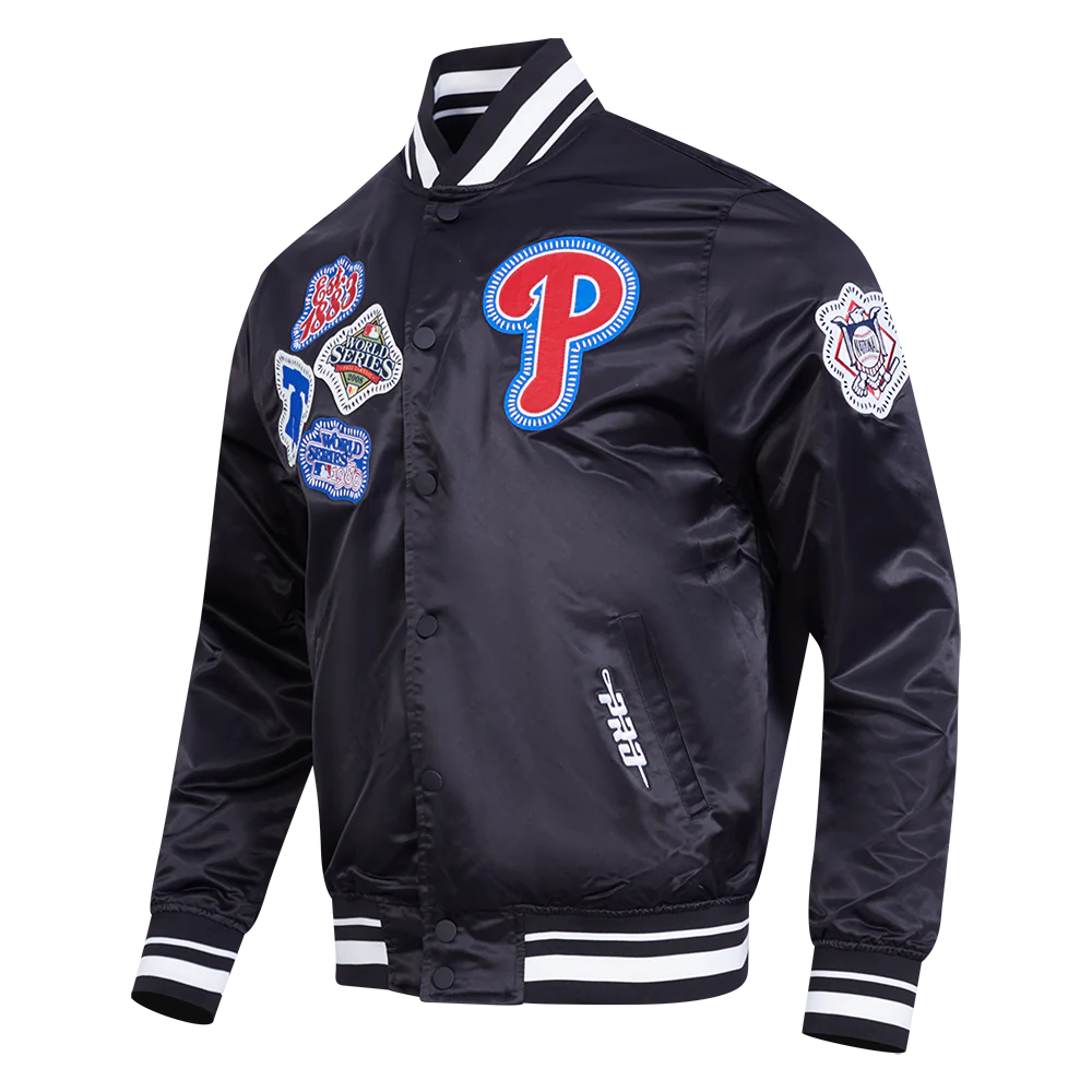 Philadelphia Phillies MLB Pro Standard Men's Black DIY Pick Stitch Rib Satin Jacket
