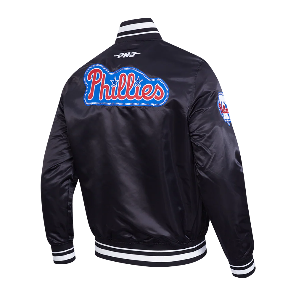 Philadelphia Phillies MLB Pro Standard Men's Black DIY Pick Stitch Rib Satin Jacket