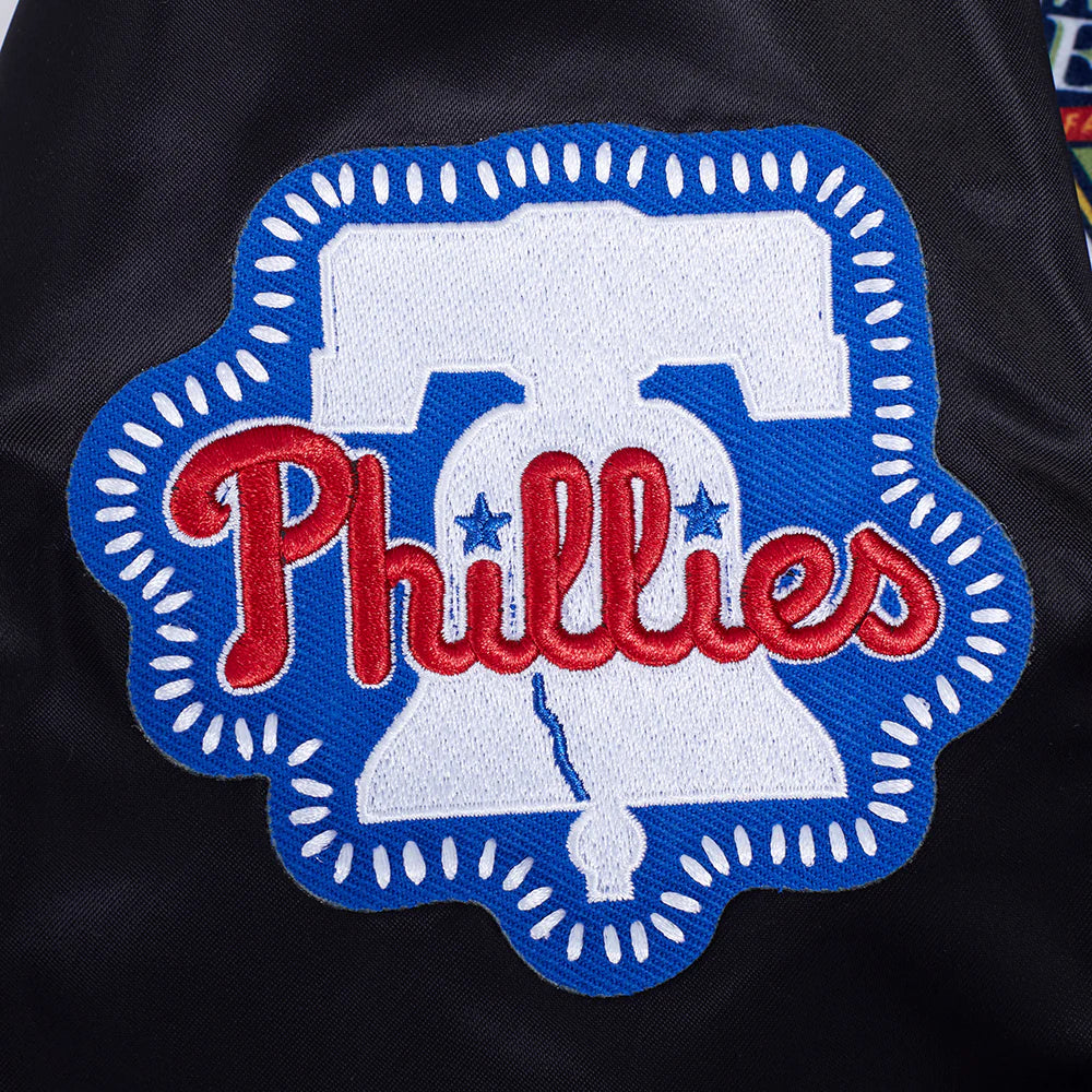 Philadelphia Phillies MLB Pro Standard Men's Black DIY Pick Stitch Rib Satin Jacket