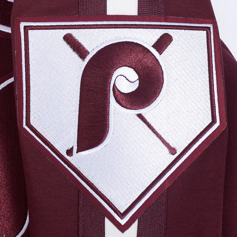 Veste en maille double pour homme Philadelphia Phillies MLB Pro Standard, couleur bordeaux, édition Cooperstown Game Day