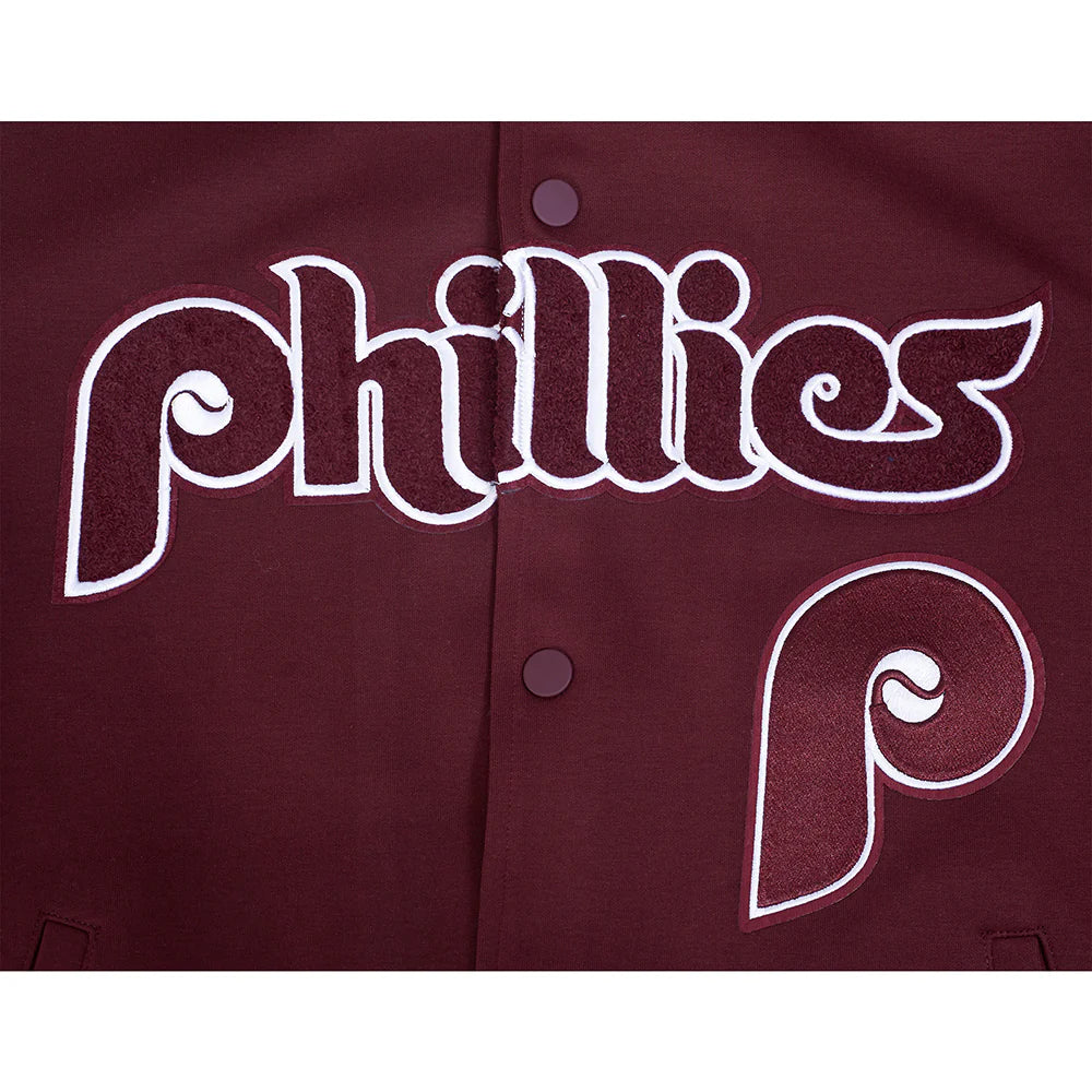 Veste en maille double pour homme Philadelphia Phillies MLB Pro Standard, couleur bordeaux, édition Cooperstown Game Day