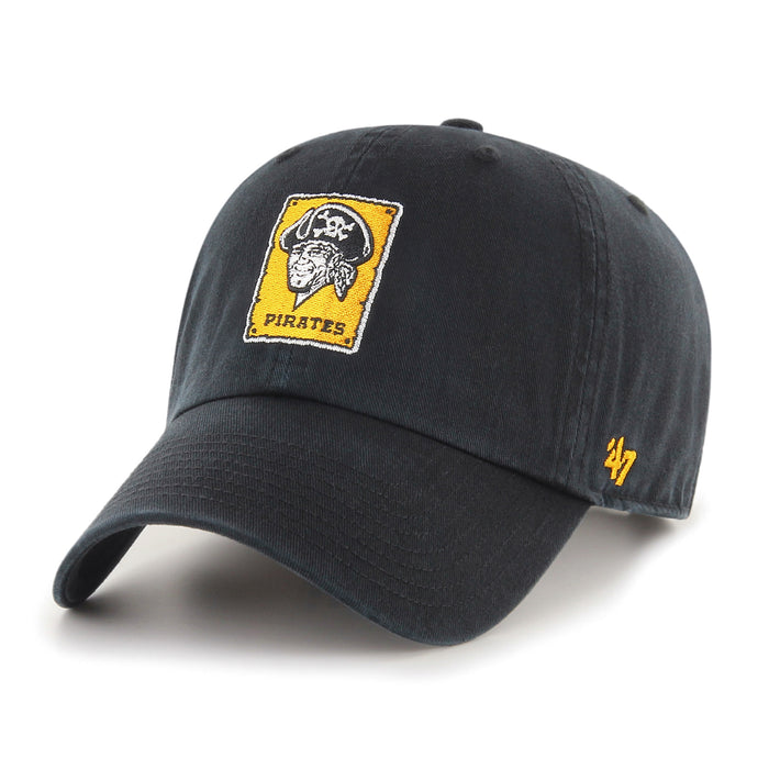 Pittsburgh Pirates MLB 47 Brand Men's Black Vintage Clean Up Adjustable Hat