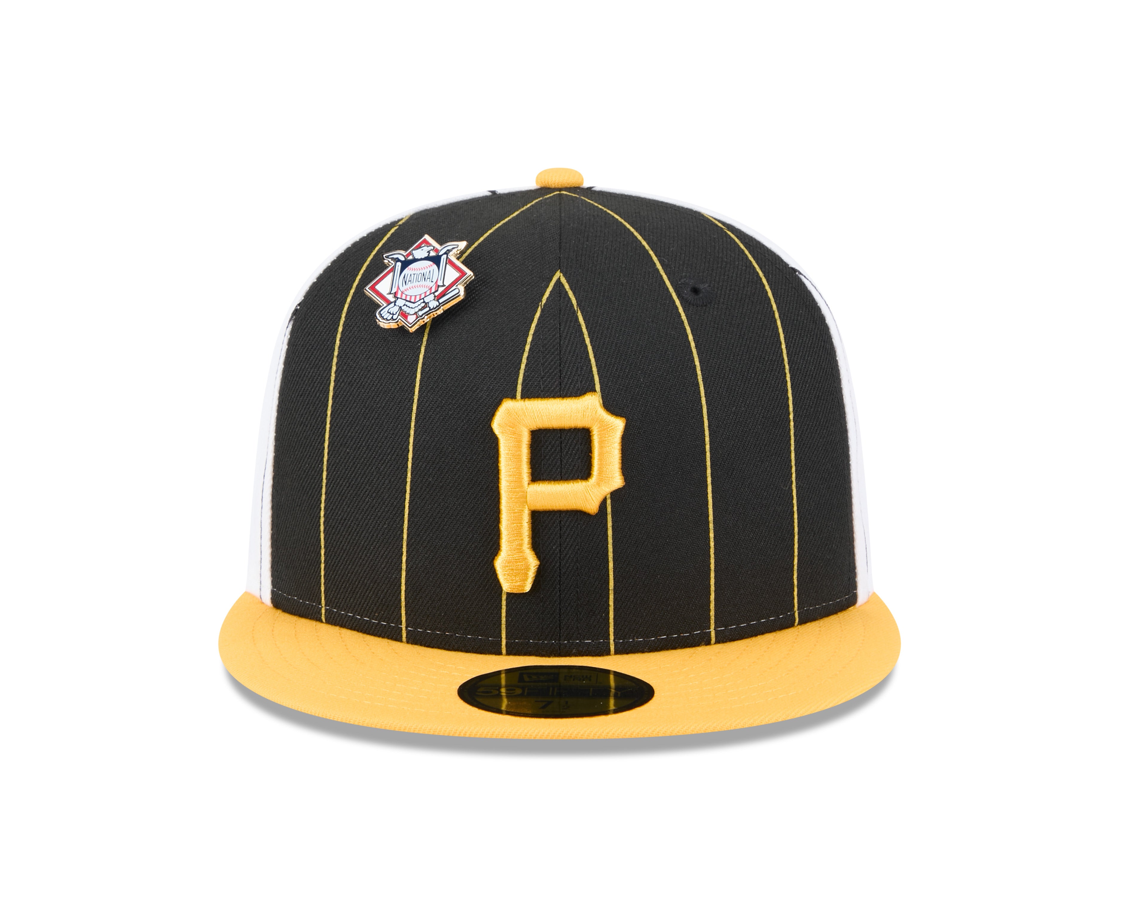 Pittsburgh Pirates MLB New Era Men's Black 59Fifty Two Tone Pinstripe Fitted Hat