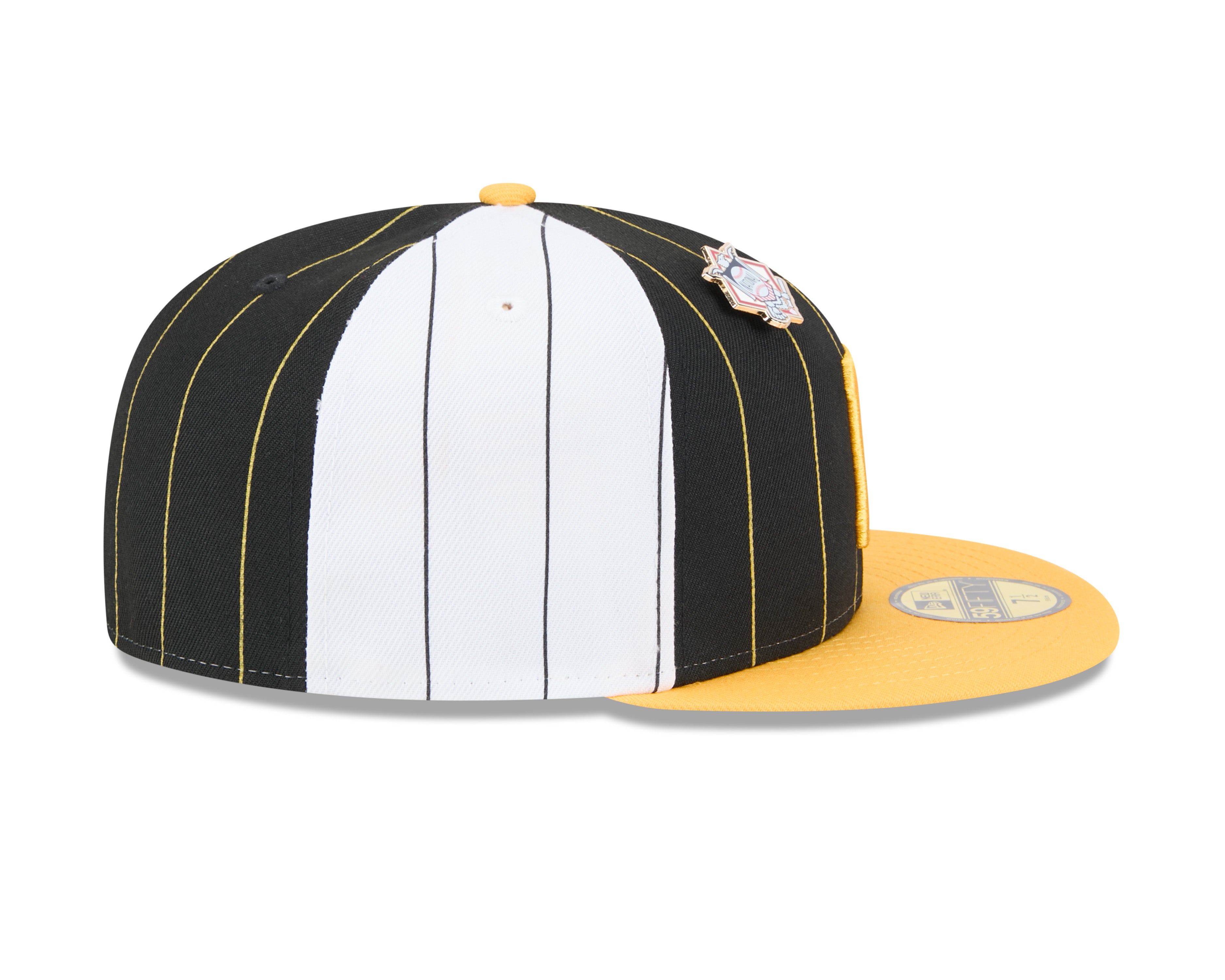 Pittsburgh Pirates MLB New Era Men's Black 59Fifty Two Tone Pinstripe Fitted Hat
