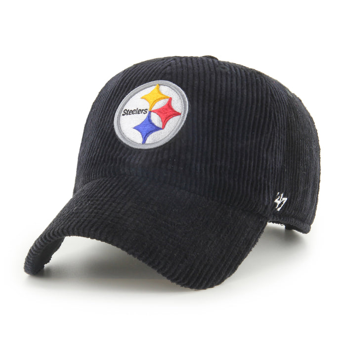 Pittsburgh Steelers NFL 47 Brand Men's Black Thick Cord Clean Up Adjustable Hat