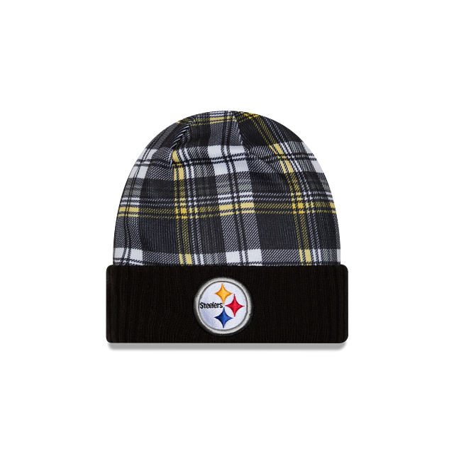 Casquette en tricot à revers officielle NFL New Era 2024 des Pittsburgh Steelers pour homme