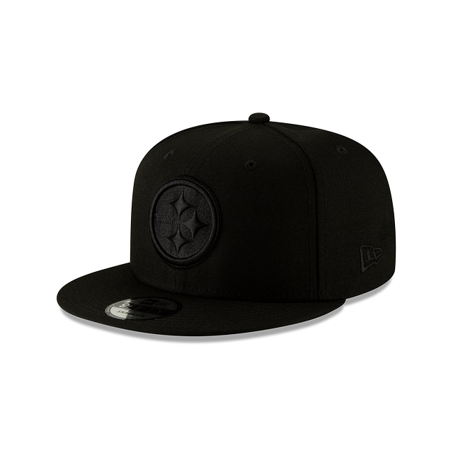 Casquette à visière plate 9Fifty Basic Snapback pour homme des Pittsburgh Steelers NFL New Era noir sur noir