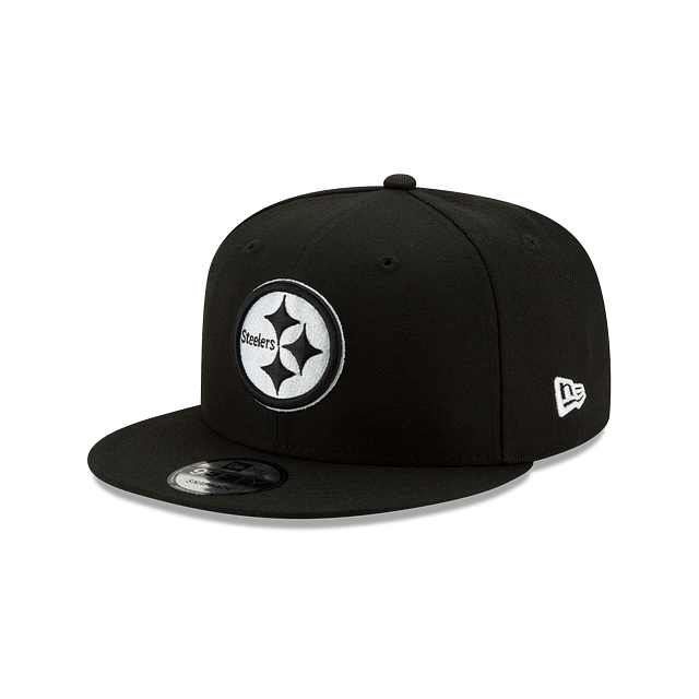 Pittsburgh Steelers NFL New Era Men's Black White 9Fifty Basic Snapback