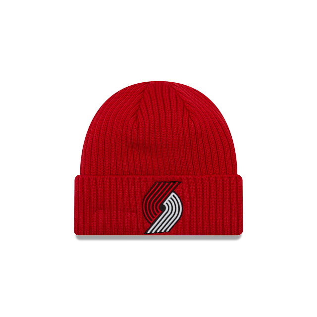 Bonnet en tricot à revers classique rouge pour homme Portland Blazers NBA New Era