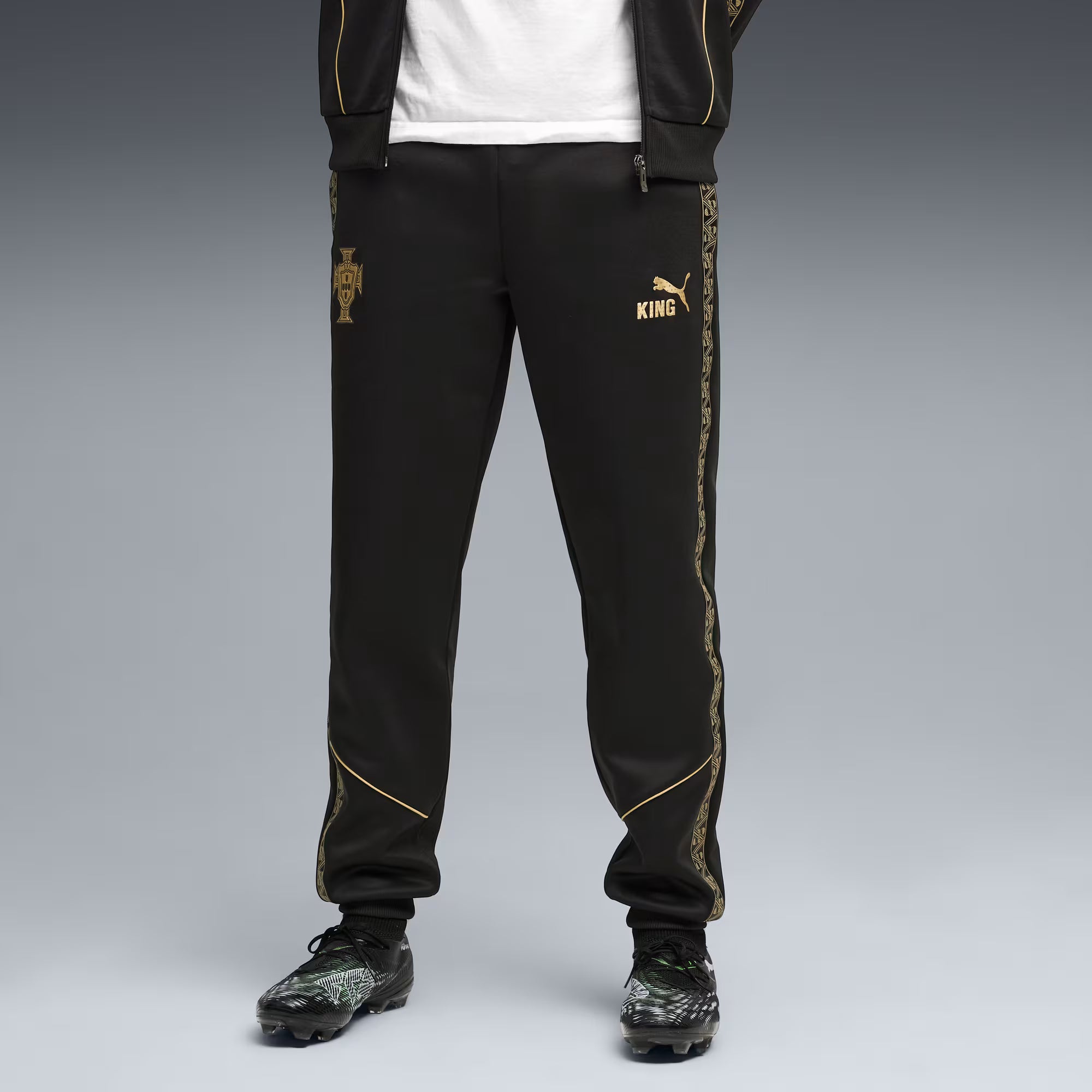 Portugal National Team FIFA Puma Men's Black 2025/26 Special Edition Eusébio King Pre-match Pants