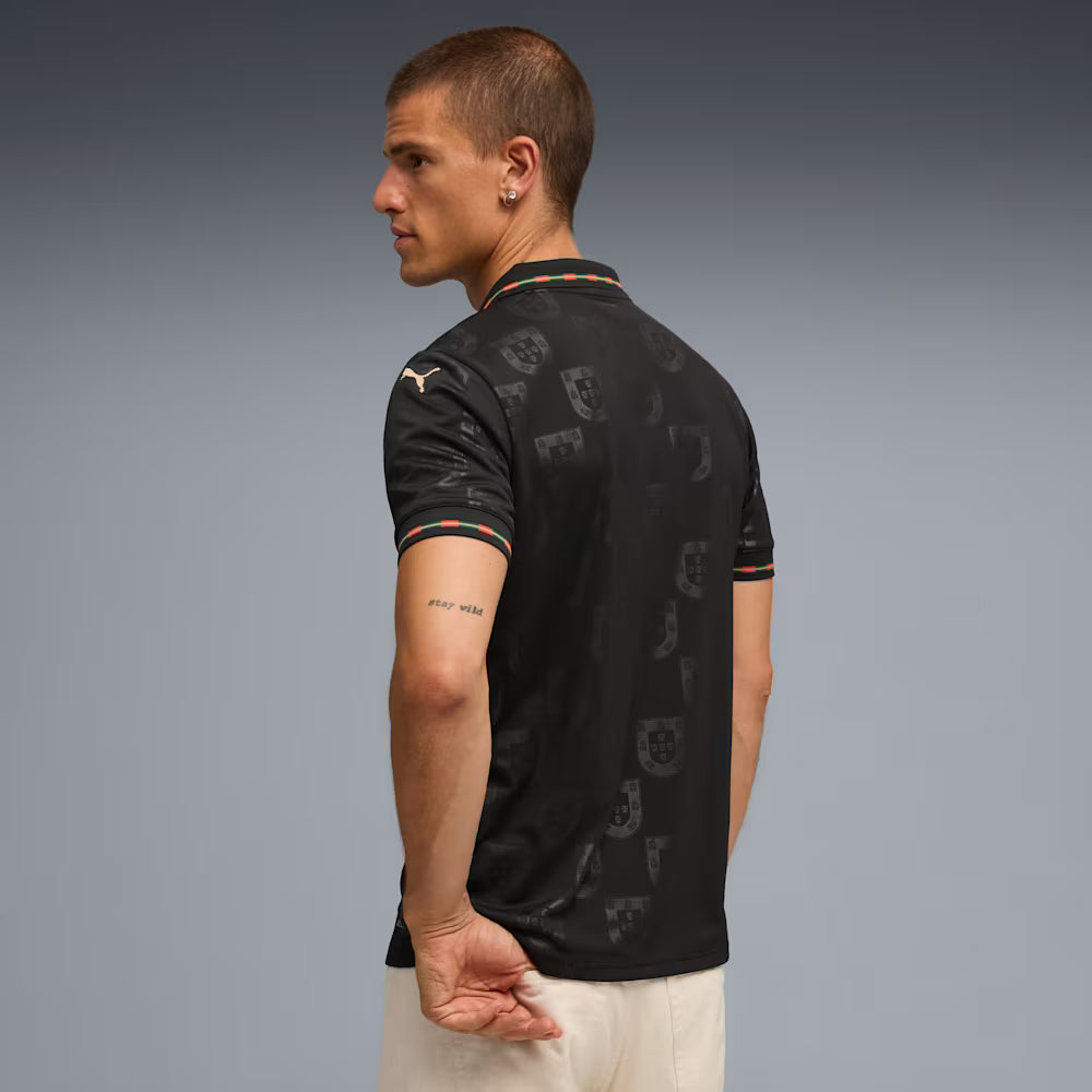 Portugal National Team FIFA Puma Men's Black 2025/26 Special Edition Eusébio Replica Jersey