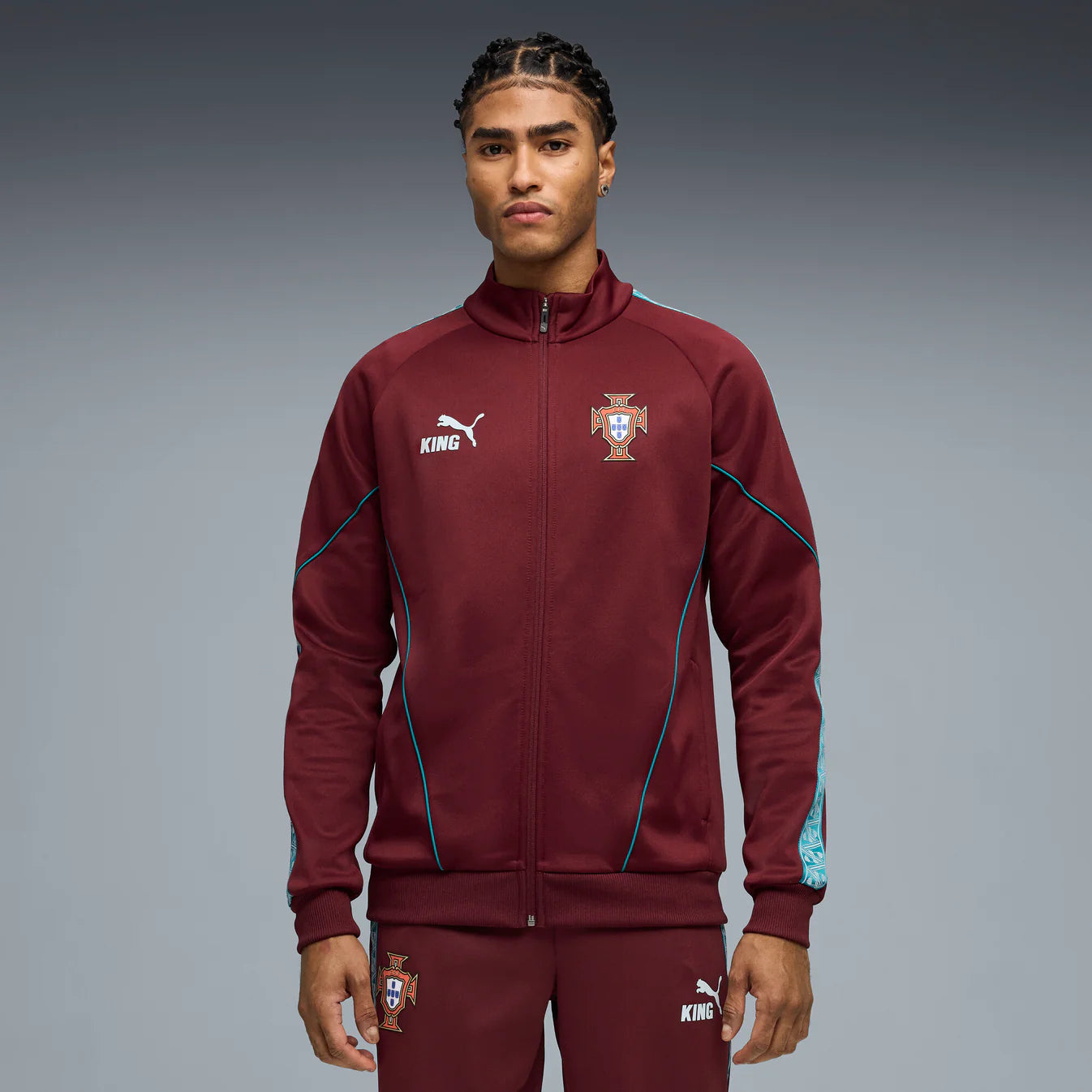 Veste d'hymne homme Puma FIFA Portugal couleur bordeaux 2026 King