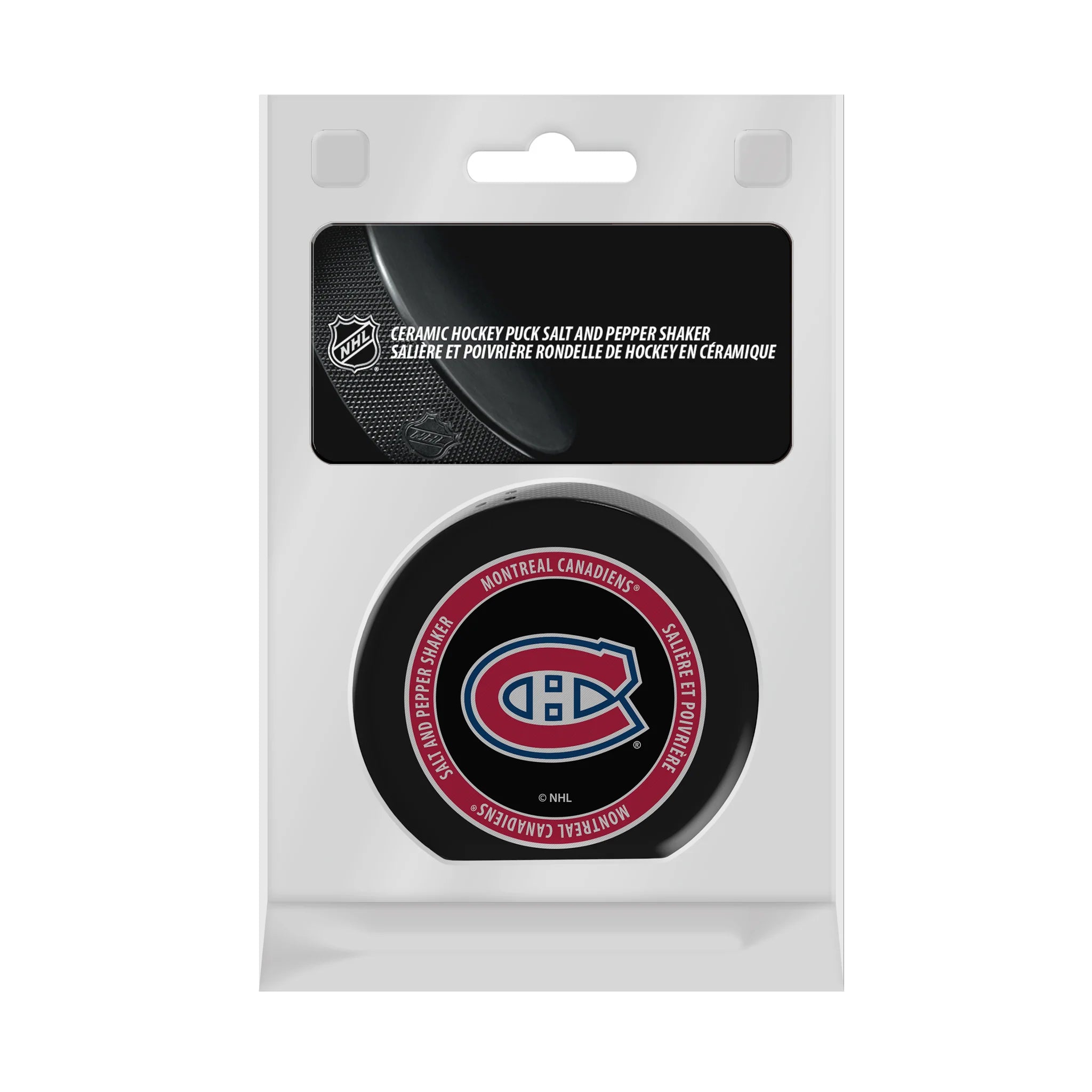 Ensemble salière et poivrière en céramique avec rondelle de hockey des Canadiens de Montréal NHL TSV