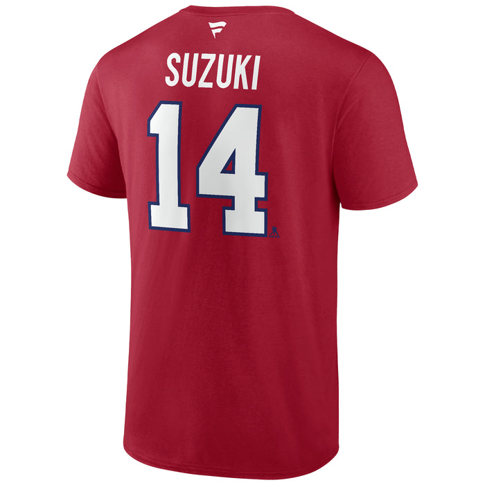 Nick Suzuki Montreal Canadiens NHL Fanatics Branded Men's Red Authentic T Shirt
