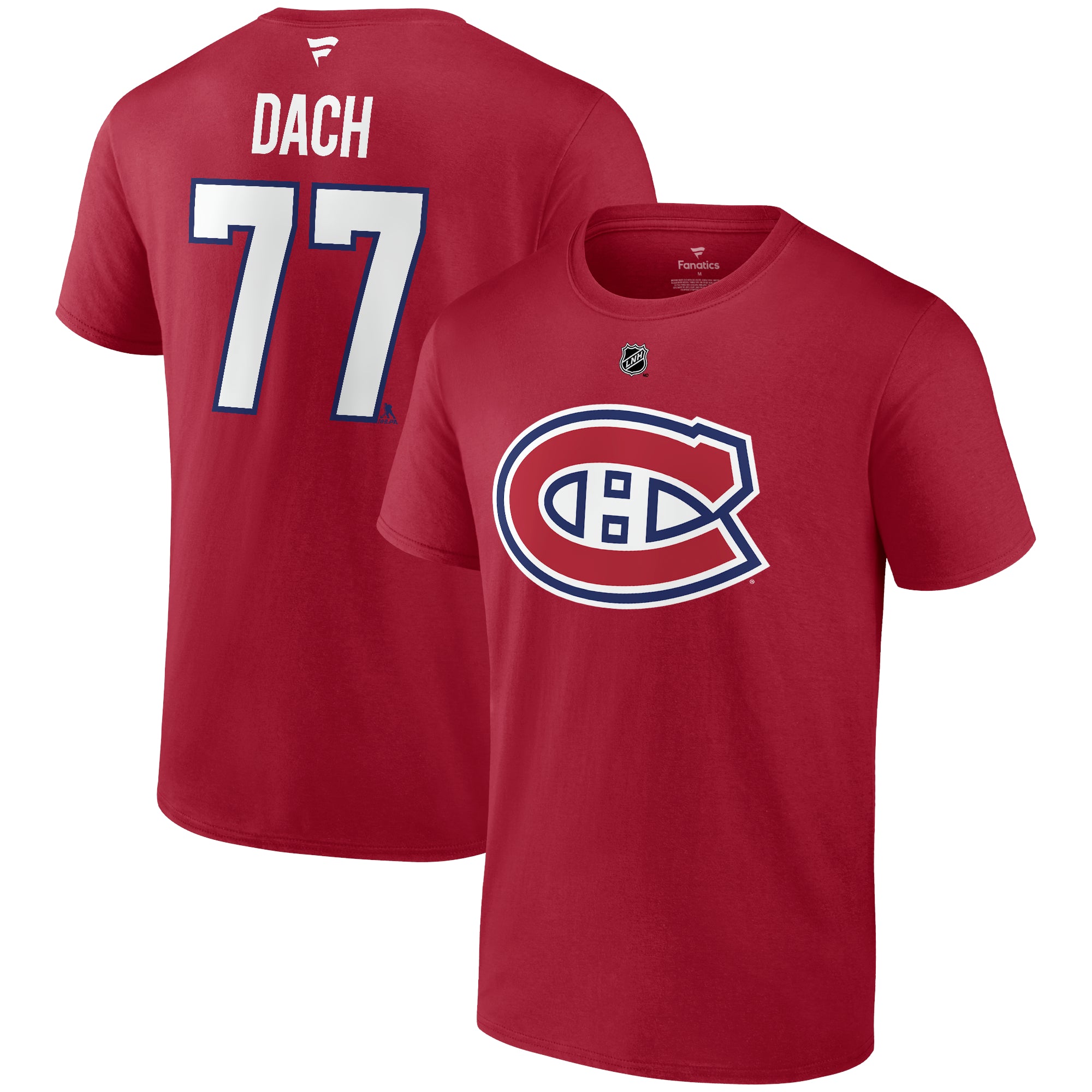 Kirby Dach Canadiens de Montréal NHL Fanatics Branded T-shirt authentique rouge pour homme