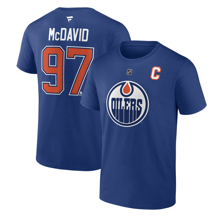 Connor Mcdavid Edmonton Oilers NHL Fanatics Branded Men's Navy Authentic T-Shirt