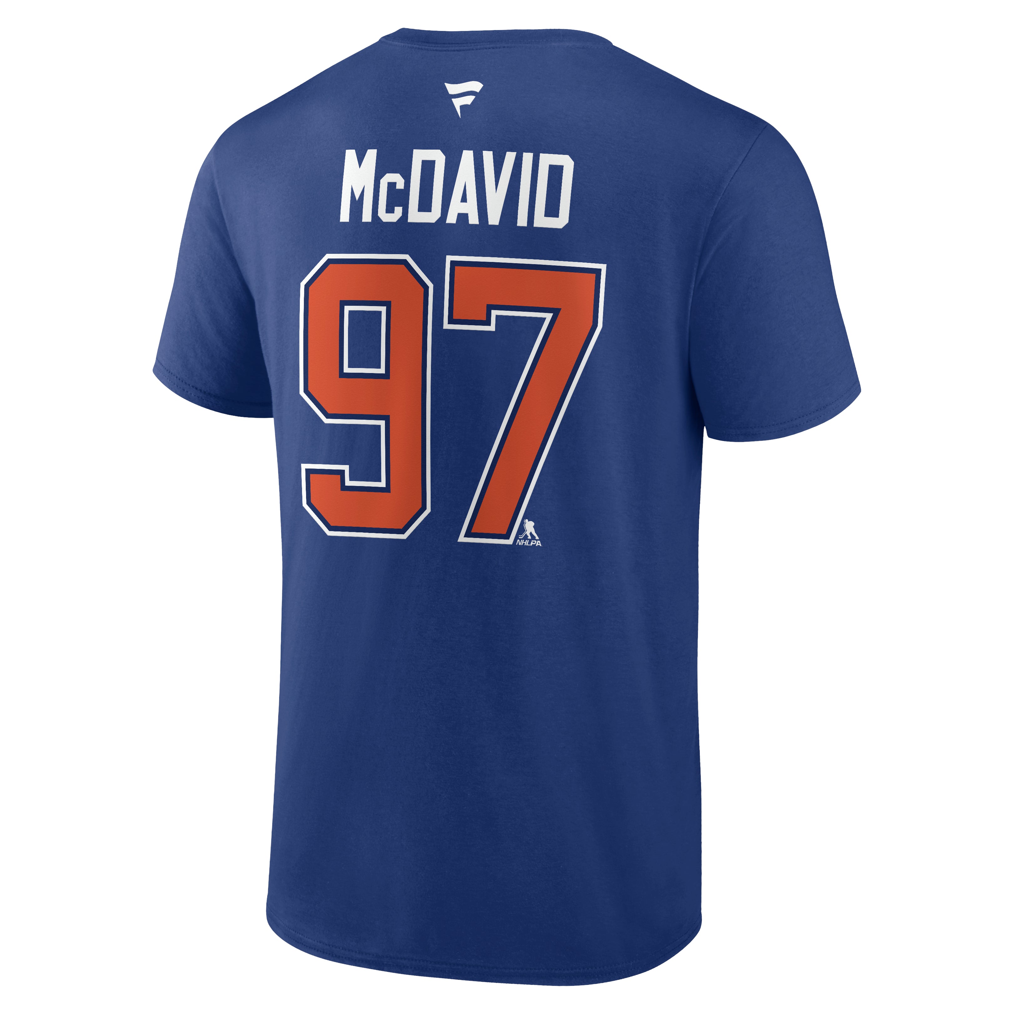 T-shirt bleu royal authentique pour homme de marque Connor Mcdavid des Oilers d'Edmonton NHL Fanatics