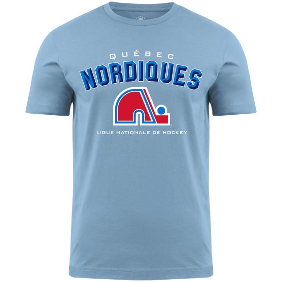 Quebec Nordiques NHL Bulletin Men's Light Blue Bevel T-Shirt