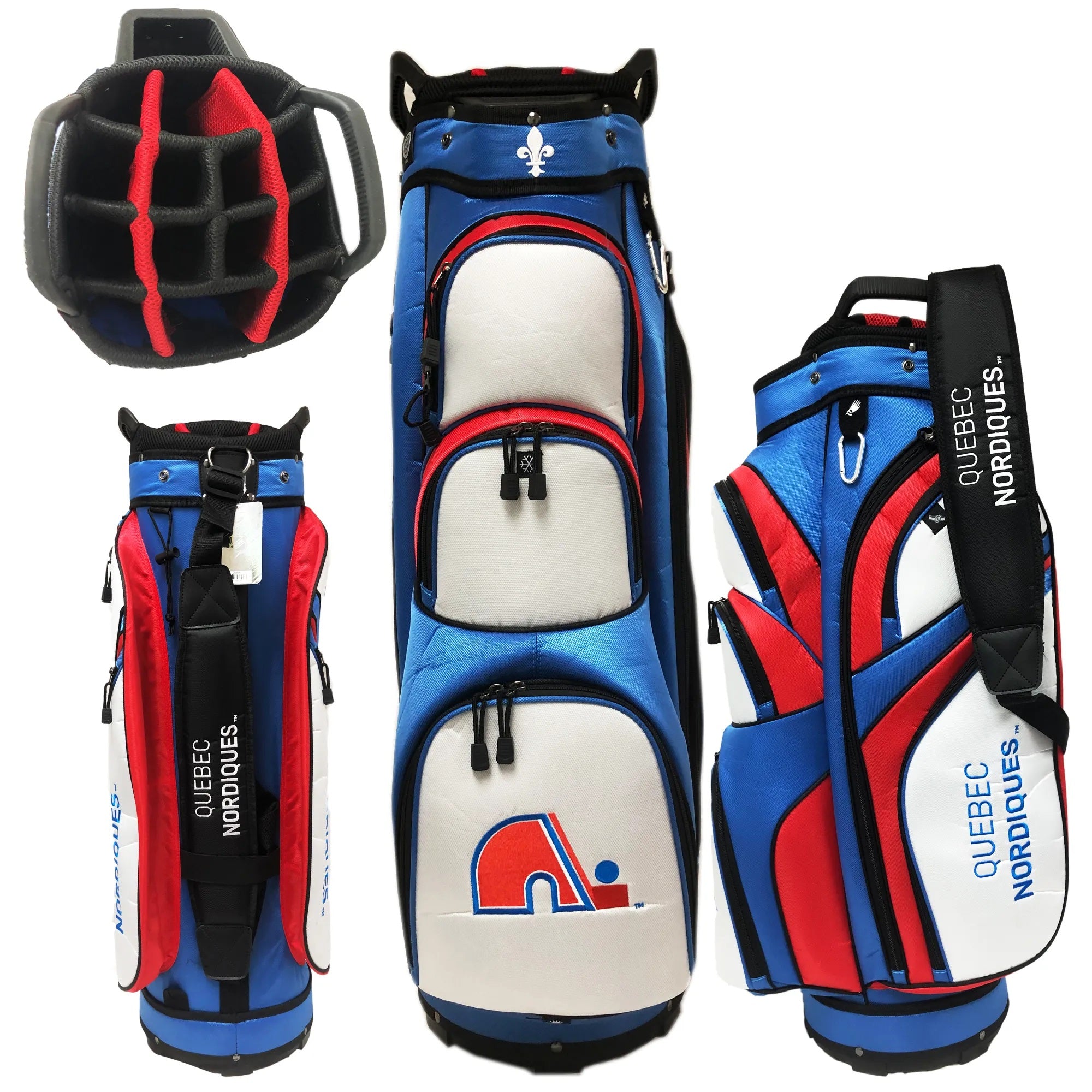 Sac de chariot de golf crème/bleu clair des Nordiques de Québec LNH