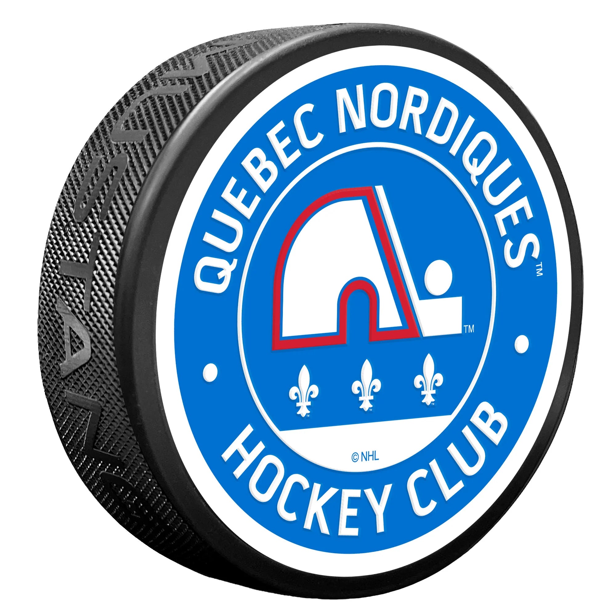 Quebec Nordiques NHL Vintage Textured Hockey Puck