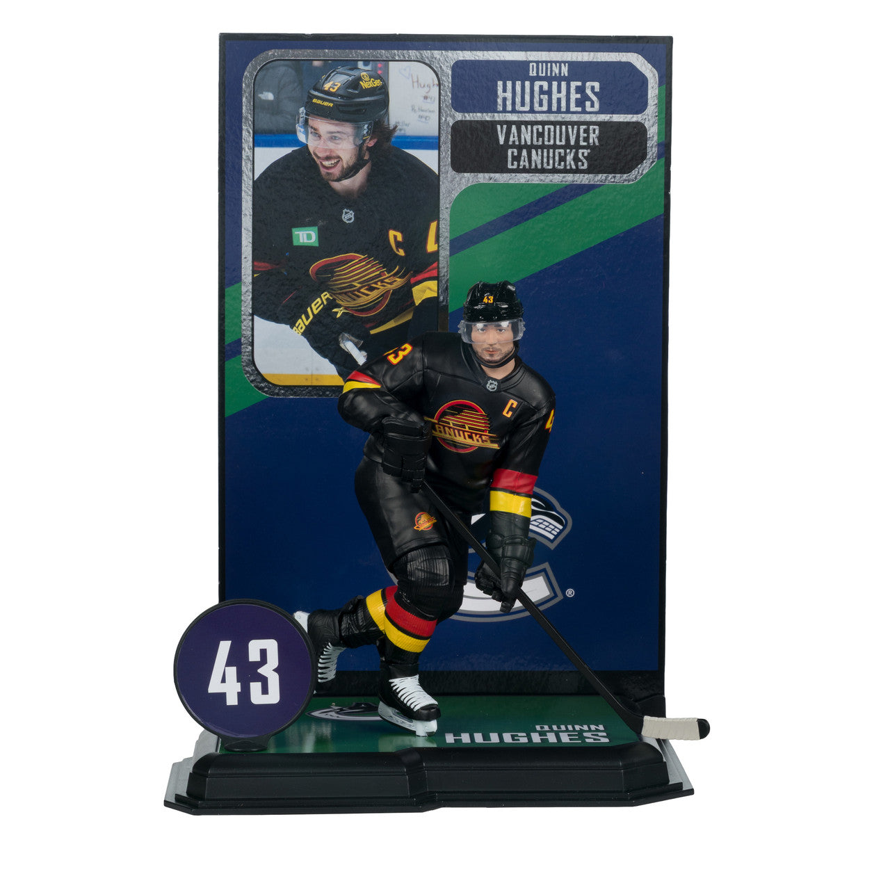 Quinn Hughes Vancouver Canucks NHL McFarlane Toys Alternate Uniform Legacy Series 7" Action Figure