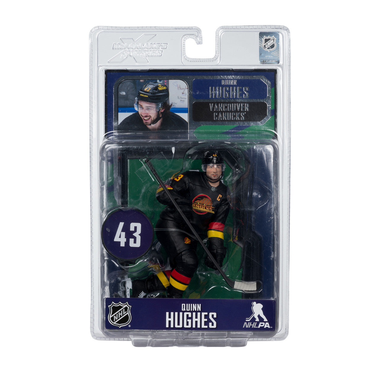 Quinn Hughes Vancouver Canucks NHL McFarlane Toys Alternate Uniform Legacy Series 7" Action Figure