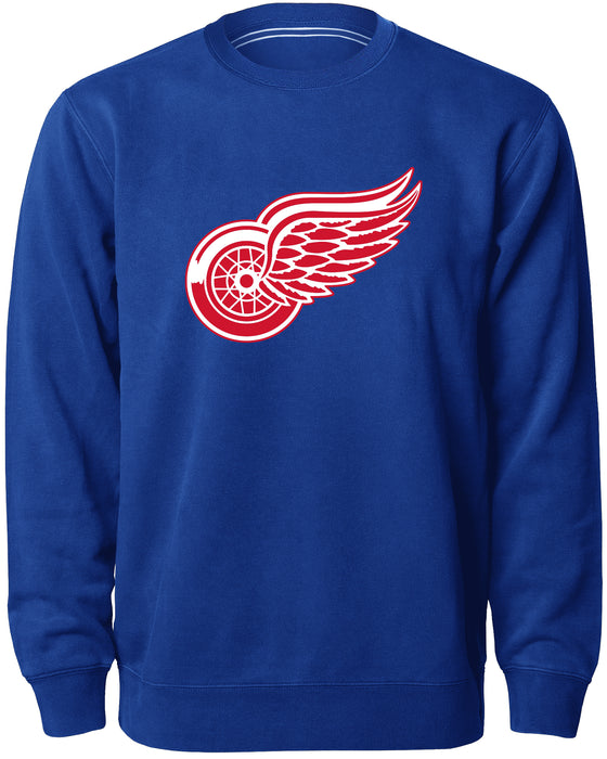 Detroit Red Wings NHL Bulletin Men's Royal Twill Logo Express Crew Sweater