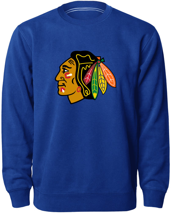 Chicago Blackhawks NHL Bulletin Men's Royal Twill Logo Express Crew Sweater