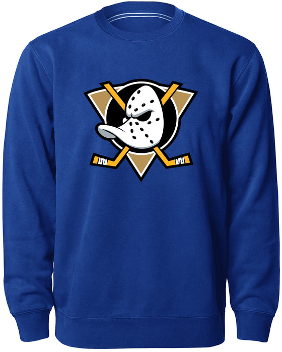 Anaheim Ducks NHL Bulletin Men's Royal Twill Logo Express Crew Sweater