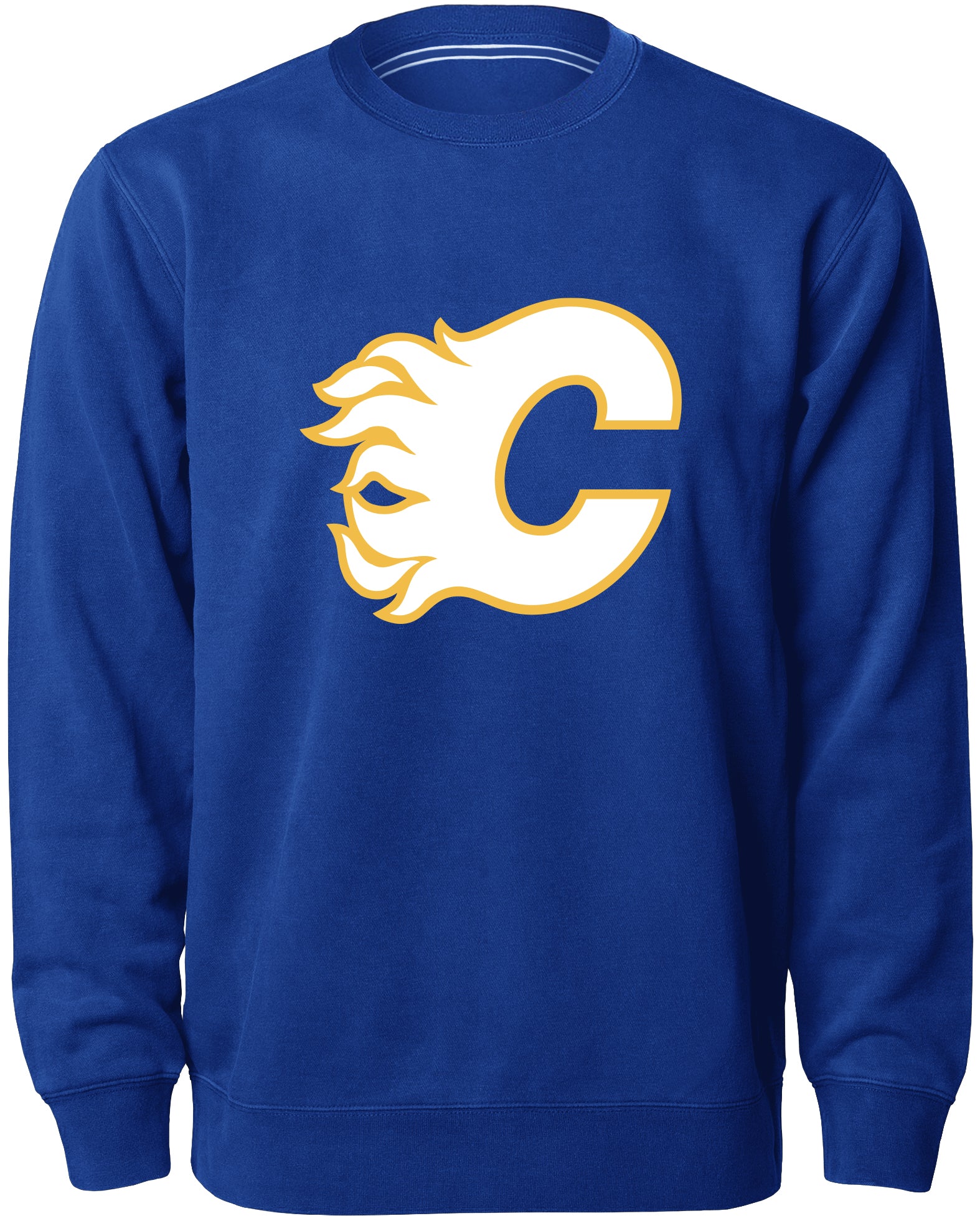 Calgary Flames NHL Bulletin Men's Royal Twill Logo Express Crew Sweater