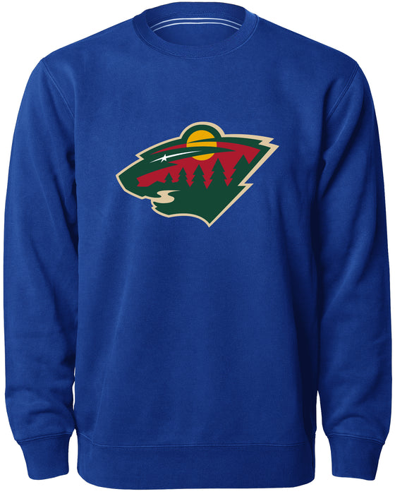Minnesota Wild NHL Bulletin Men's Royal Twill Logo Express Crew Sweater