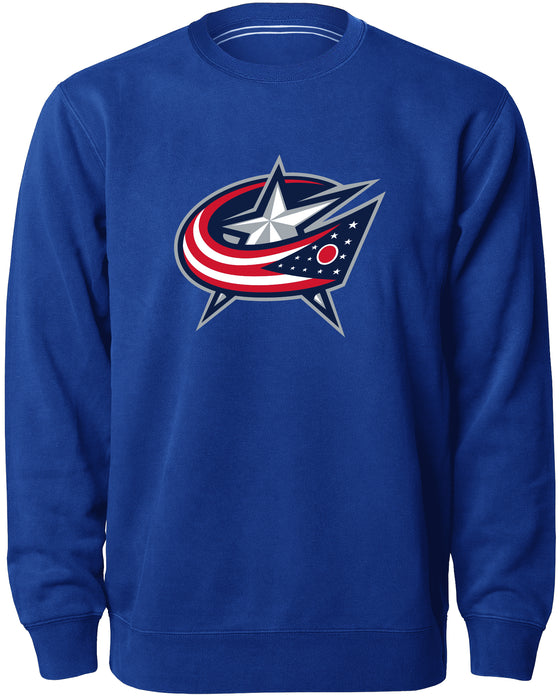 Columbus Blue Jackets NHL Bulletin Men's Royal Twill Logo Express Crew Sweater