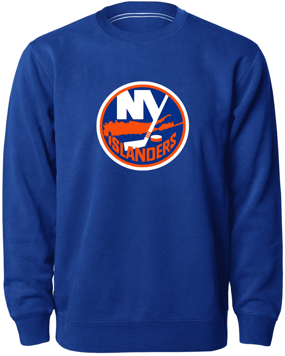 New York Islanders NHL Bulletin Men's Royal Twill Logo Express Crew Sweater